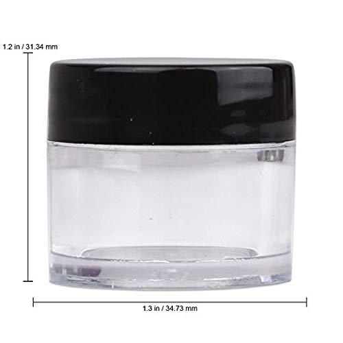 Beauticom High-Graded Quality 7 Grams/7 ML (Quantity: 24 Packs) Thick Wall Clear Plastic LEAK-PROOF Jars Container with Black Lids for Cosmetic, Lip Balm, Lip Gloss, Creams, Lotions, Liquids