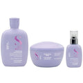 Alfaparf Milano Semi di Lino Smooth Gift Set for Rebel and Frizzy Hair - Sulfate Free Shampoo, Hair Mask and Smoothing Cream - Anti Frizz Control