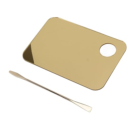 Gold Acrylic Makeup Mixing Palette with Dual Spatula