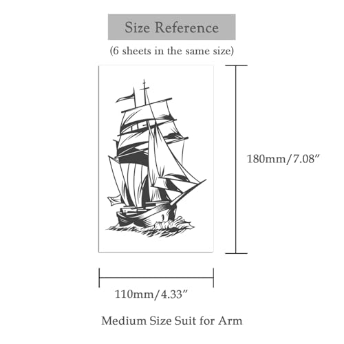 6 Sheets Semi-Permanent Waterproof Temporary Tattoo Stickers