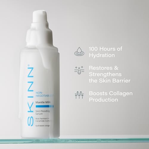 SKINN Mantle Milk Skin Flooding Serum - Restores Moisture & Strengthens the Skin Barrier - Collagen Boosting Skincare for Smooth, Plump & Hydrated Skincare - Anti-Aging Hyaluronic Acid Moisturizer