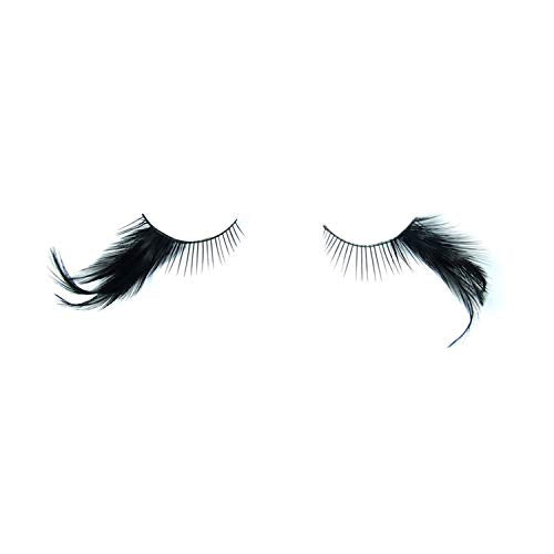 Dorisue halloween Feather Eyelashes witch makeup Cat eyes Black tail Lashes extension wedding Show Halloween Cosplay Wedding false lashes drama theatre model Hand-made Luxury Fashion Fake Lashes