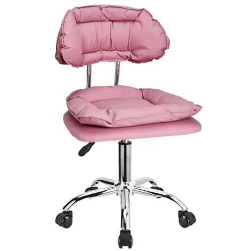 Rolling Stool with Backrest & Cushion - Adjustable Height