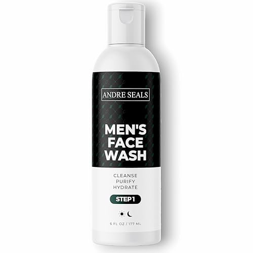 Mens Face Wash | Facial Cleanser with Activated Charcoal, Hyaluronic Acid & Green Tea | Exfoliate, Deep Pore Cleansing & Hydrating Facial Cleanser | Exfoliating Face Wash | Mens Skin Care