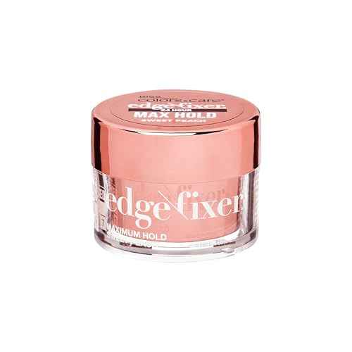KISS COLORS & CARE Maximum Hold Edge Fixer, 24 Hour Scented Styling Hair Gel with Biotin, Non-Greasy, Long-Lasting Moisture & Shine for All Hair Types, 30 mL (1.01 US fl. oz.), Sweet Peach