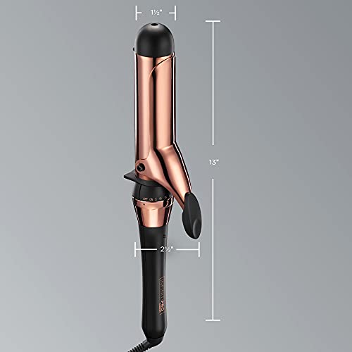 INFINITIPRO BY CONAIR Rose Gold Titanium 1 1/2-Inch Curling Iron, 1 ¨ö inch barrel produces soft waves ? for use on medium and long hair