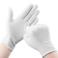 White Cotton Gloves for Dry Hands & Overnight Moisturizing (30 Pcs)