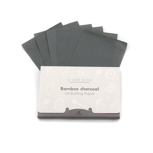 Bamboo charcoal oil blotting sheets for face,100 Counts in 1 Pack,lift away excess oil,easy to slip into your purse, makeup bag, or even your pocket (Grey)