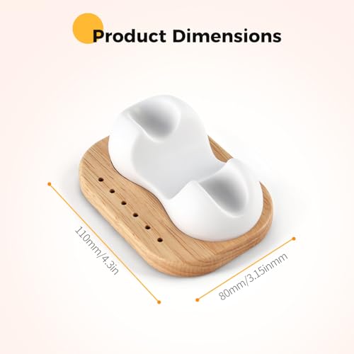 Nail Drill Bit Holder Organizer with Wood Base