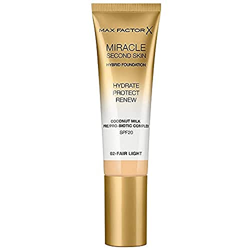 Max Factor Miracle Second Skin Hydrating Foundation, Fair-Light - 30 ml