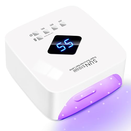 LKE Cordless Rechargeable UV Nail Lamp, 86W UV Light for Gel Nails with 3 Timer Setting Display Auto Sensor, Professional Quick Dry for Salon & Home Use