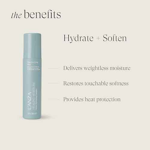 L'ANZA Healing Moisture Mist Leave-In Conditioner Spray, Hydrating Mist, Detangles, Softens, UV & Heat Protection, Adds Shine, Fights Humidity, Color Safe, Strengthening Care, Sulfate Free (6.8 Fl Oz)