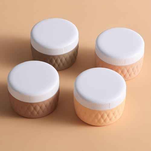 Travel Containers for Toiletries, Silicone Cream Jars BPA-Free, TSA Approved 2oz Travel Size Containers, Leak-proof Silicone Jars with Lid for Cosmetic Face Hand Body Cream (4 Pack)