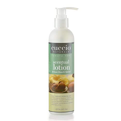 Cuccio Naturale Scentual Lotion, Artisan Shea & Vetiver, 8 oz Body & Hand Lotion, Hydrating Moisturizer, Great for Massage, Paraben-Free, Cruelty-Free