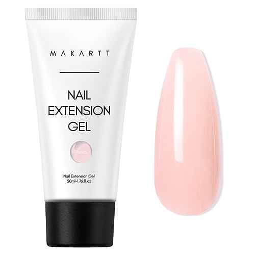 Makartt Poly Nail Gel 50ML Gel Builder for Nails,Light Nude Pink, Gel Nail Extension,Nail Strengthener Hard Gel Color Gel Multifunctional Long-Lasting and Easy to Use for DIY Salon Quality-Peach