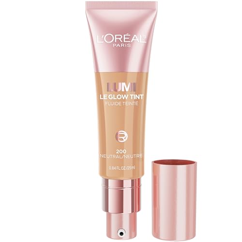 L'Oreal Lumi Le Glow Skin Tint Foundation - Lightweight Water-Based, Neutral 200