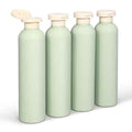 DEMORA 8.8oz Large Travel Bottles for Toiletries, Leak Proof Plastic Travel Squeeze Bottles Refillable Toiletry Containers with Flip Caps and Labels for Shampoo Conditioner Body Wash (Green, 4 Pcs)