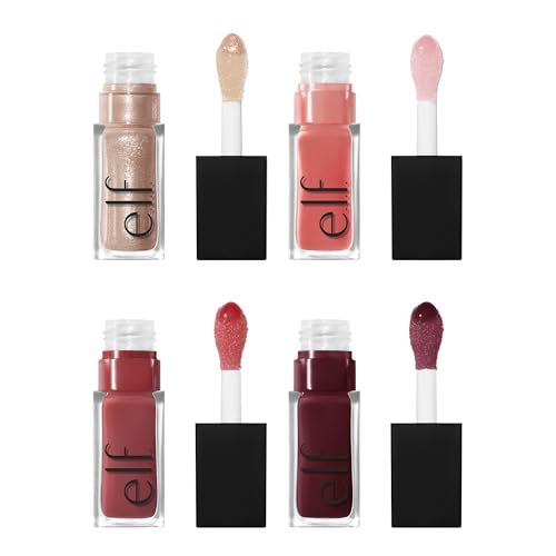 e.l.f. Glow Reviver Quad Goals Lip Oil Kit — 4 Shades, Hydrating Glossy Lips