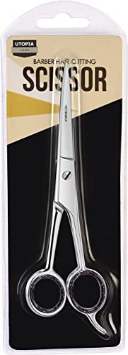 Utopia Care Sharp Hair Cutting Scissors Professional Barber Scissors 6.5 Inch, Left Handed Shears Hair Scissors for Women Kids Men Grooming Shears Scissors, Barber Shears Haircut Scissors, Silver