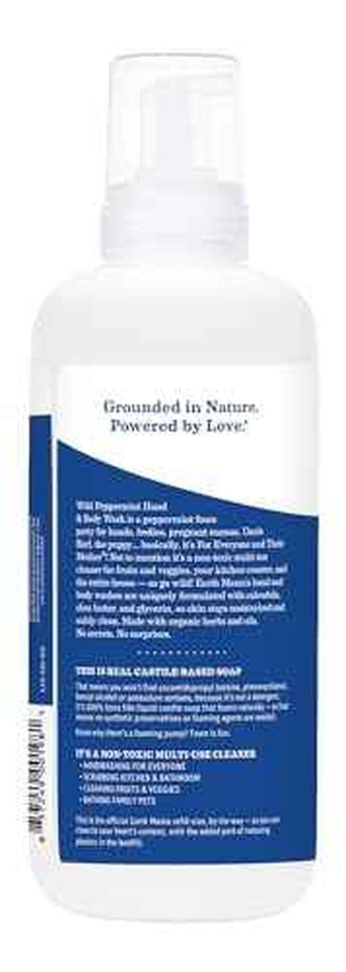 Earth Mama Wild Peppermint Hand & Body Wash | Foaming Hand Soap Refill, Castile Soap Liquid Made with Organic Wild Mint & Peppermint Oil, 34 fl oz