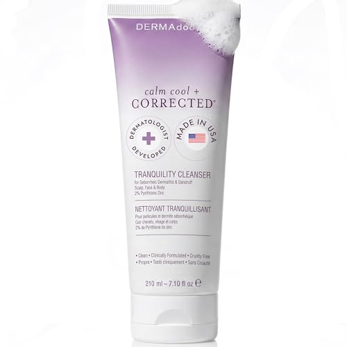 DERMAdoctor Seborrheic Dermatitis Shampoo ? 2% Pyrithione Zinc Face Wash, Dermatologist Formulated Anti Dandruff Shampoo for Women, Itchy Scalp Treatment for Hair, Beard, Face & Body ? 7.10 oz