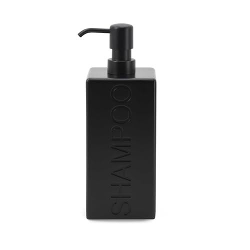 Rectangular Resin Dispenser Premium Bathroom Shampoo Conditioner Body Wash Bottle Modern Refillable Pump Design