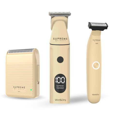 Supreme Trimmer Body & Detail 3-Piece Wet/Dry Grooming Bundle ? Complete Groomer Kit w Multigroomer 4.0, TESTii Body & Bikini Hair Trimmer, Solo Lite Foil Shaver ? for Men & Women