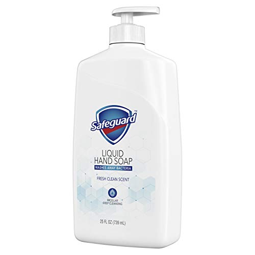 Safeguard Liquid Hand Soap, Micellar Deep Cleansing, Fresh Clean Scent | Washes Away Bacteria - 25 Ounce Bottle (Pack of 1)