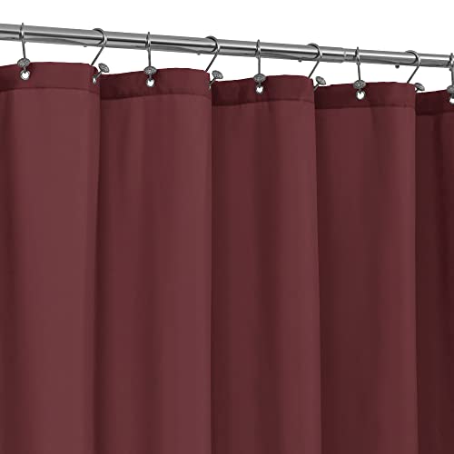 ALYVIA SPRING Burgundy Red Fabric Shower Curtain Liner Waterproof - Soft Hotel Quality Cloth Shower Liner with 3 Magnets, Light-Weight & Machine Washable - Standard Size 72x72, Burgundy