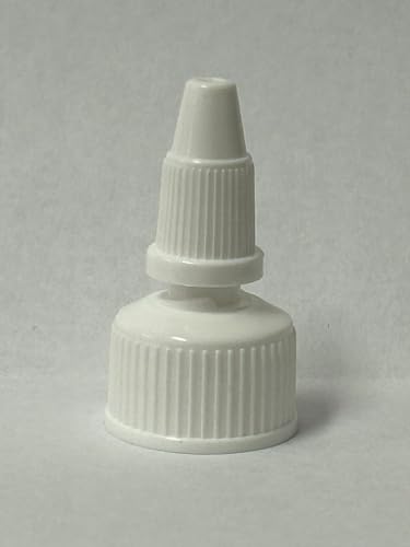 White Fine Ribbed Twist Open & Close Dispensing Cap - 20-410 Neck, .118" Orifice, 6 Pack