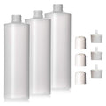 8oz HDPE Squeeze Bottles with Disc & Squirt Caps (3-Pack)