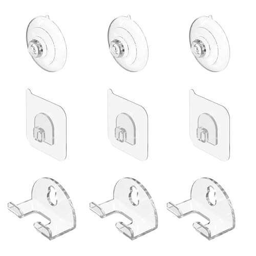 Linkidea 3 Pack Bathroom Razor Holder, Suction Cup & Adhesive Wall Mount Shaver Organizer, Compatible with Fusion 5, ProGlide Shield, Vector 3, Sensor 3