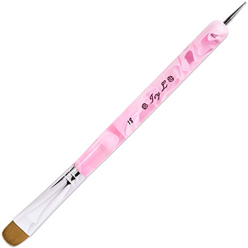 Ivy L Premium 2-Way French Gel Nail Brush & Dotting Tool - Pink Marble #18