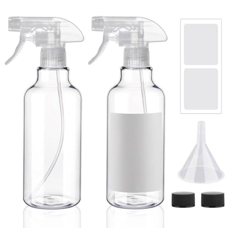 Hethyo 12oz Heavy Duty Spray Bottles - Adjustable Mist/Stream - 2 Pack