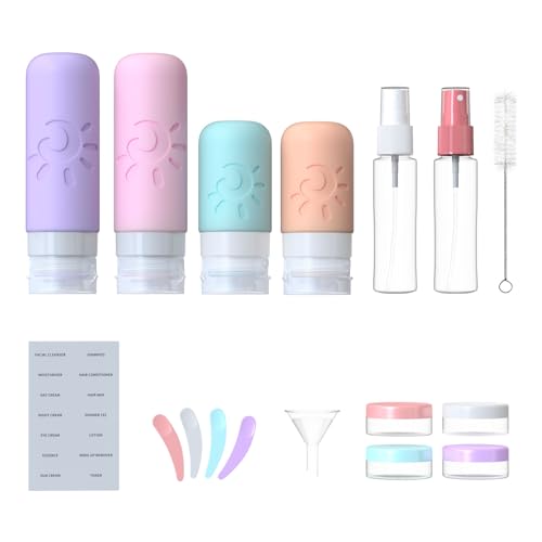 Zafit 18-Pack TSA Approved Travel Bottles - Leak Proof Silicone Set