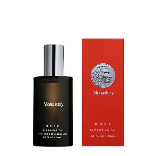 Monastery Rose Facial Cleansing Oil - 100 Petals of Rose Bourbonia from Reunion Island - Makeup Melting Cleansing Oil for Nourished, Balanced Skin - 1.70fl oz (50ml)