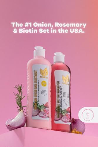 Onion & Rosemary Shampoo & Leave-In Treatment Set - Biotin Hair Growth