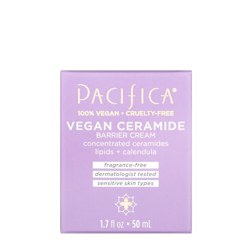 Pacifica Beauty, Vegan Ceramide Barrier Restore Cream, Daily Facial Repair Moisturizing Cream, Skincare, Moisturizer, Ecezma Association Approved, Safe for Sensitive Skin, Fragrance Free, Vegan