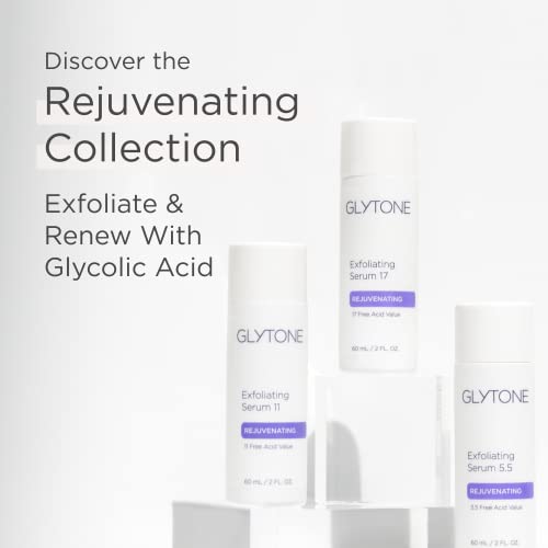 Glycolic Acid Exfoliating Serum 5.5% PFAV | Face & Body Exfoliator for All Skin | Reduces Fine Lines, Wrinkles, Dark Spots & Pore | Non-Comedogenic, Fragrance-Free | AHA Facial exfoliator | 2 Fl oz