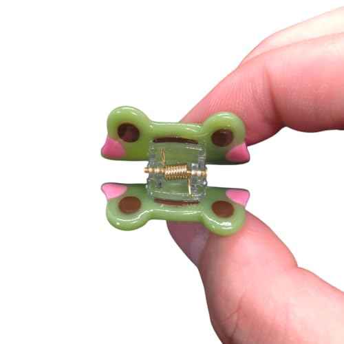 Cute Mini Frog Hair Clips,Cellulose Acetate Hair Clips,Big Claw Clips for Girl,Hair Accessories,Pack of 2