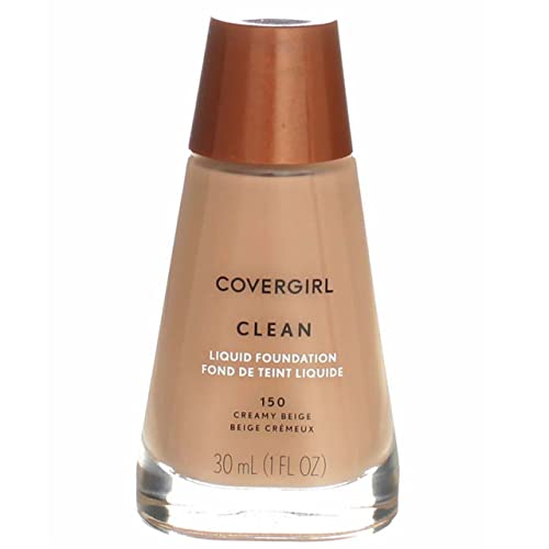 CoverGirl Clean Liquid Makeup, Creamy Beige [150], 1 oz (Pack of 4)