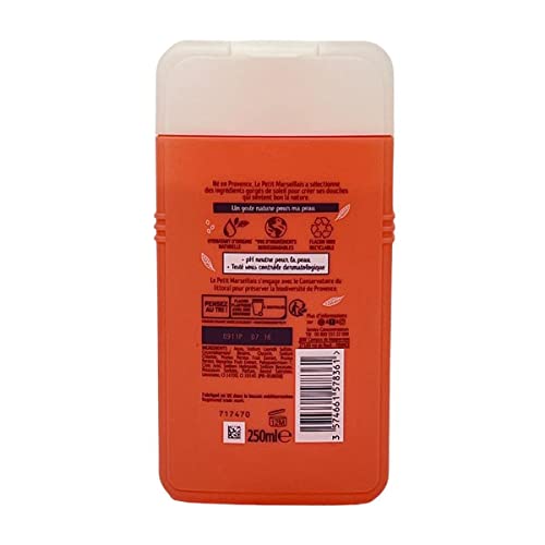 Le Petit Marseillais 1 Bottle of Body Wash Your Choice, French Shower Cream 6 Varieties 250ml (8.4oz) (P?che Blanche et Nectarine (White peach and Nectarine))