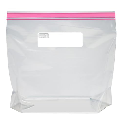 Amazon Basics Gallon Food Storage Bags 120 Count with Double Zipper Seal, Stand & Fill Base