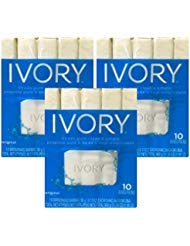 Ivory Soap, Original 3.17 oz Bars 10 each, Pack of 3 (30 Bars Total)