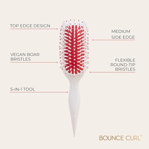 Bounce Curl Define EdgeLift Brush Cherry - 5-in-1 Curl Styling & Smoothing Tool