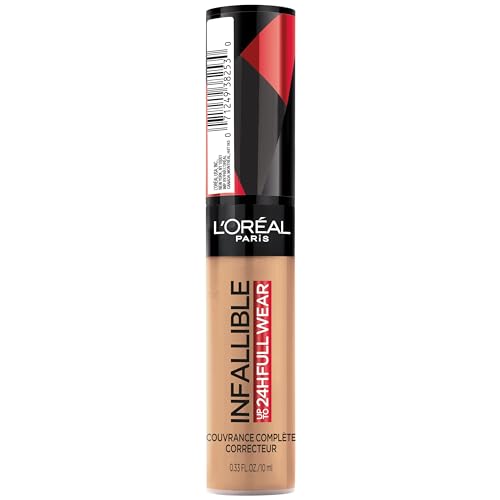 L'Oreal Paris Makeup Infallible Full Wear Waterproof Matte Concealer, Full Coverage, Walnut, 0.33 fl. oz.