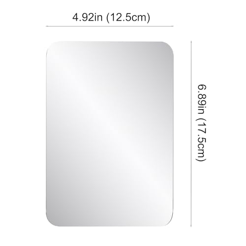 2 Pcs Strong Magnetic Locker Mirror, 4.9" x 6.9" Small Real Glass Mirror with Super Clear Reflection and Fully Magnetic Back for School Locker Refrigerator Office Cabinet