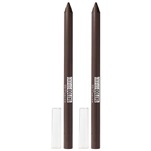 Maybelline New York Tattoostudio Waterproof, Long Wearing, Eyeliner Pencil Makeup, Bold Brown, 0.08 oz (Pack of 2)