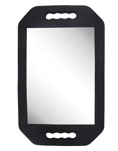 Large Rectangular Hand Mirror with Double Handles for Salon