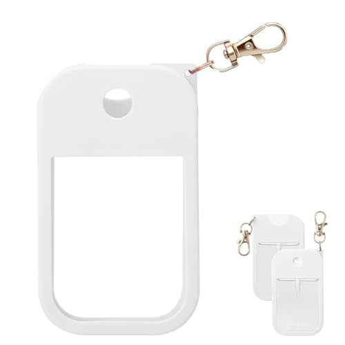 Palksky Hand Sanitizer Spray Case for Touchland,Silicone Case with Keychain for Power Mist and Glow Mist1 fl oz(White),Travel Size